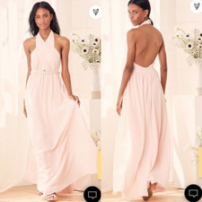 Lulu's NWT Don't let go true blush maxi halter dress size small 