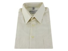 Geoffrey Beene Men's Regular Fit Dress Shirt Solid Beige Size 15 1/2 34/35 M