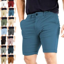 Mens Chino Shorts Stretch Summer Cotton Cargo Combat Slim Half Pant