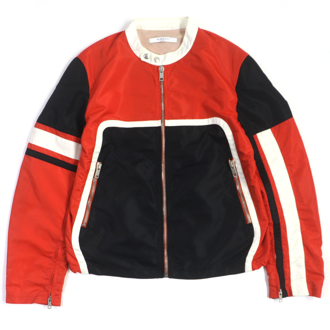 GIVENCHY Men's Single Jacket Nylon Zip Rider Orange Black
