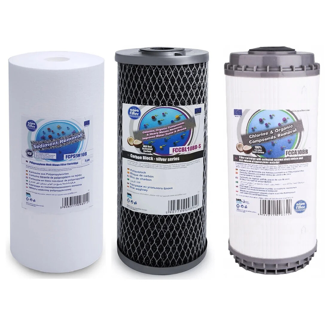 Aquafilter Replacement Set Water Purifier Dechlorinator 10"" Big Blue Jumbo