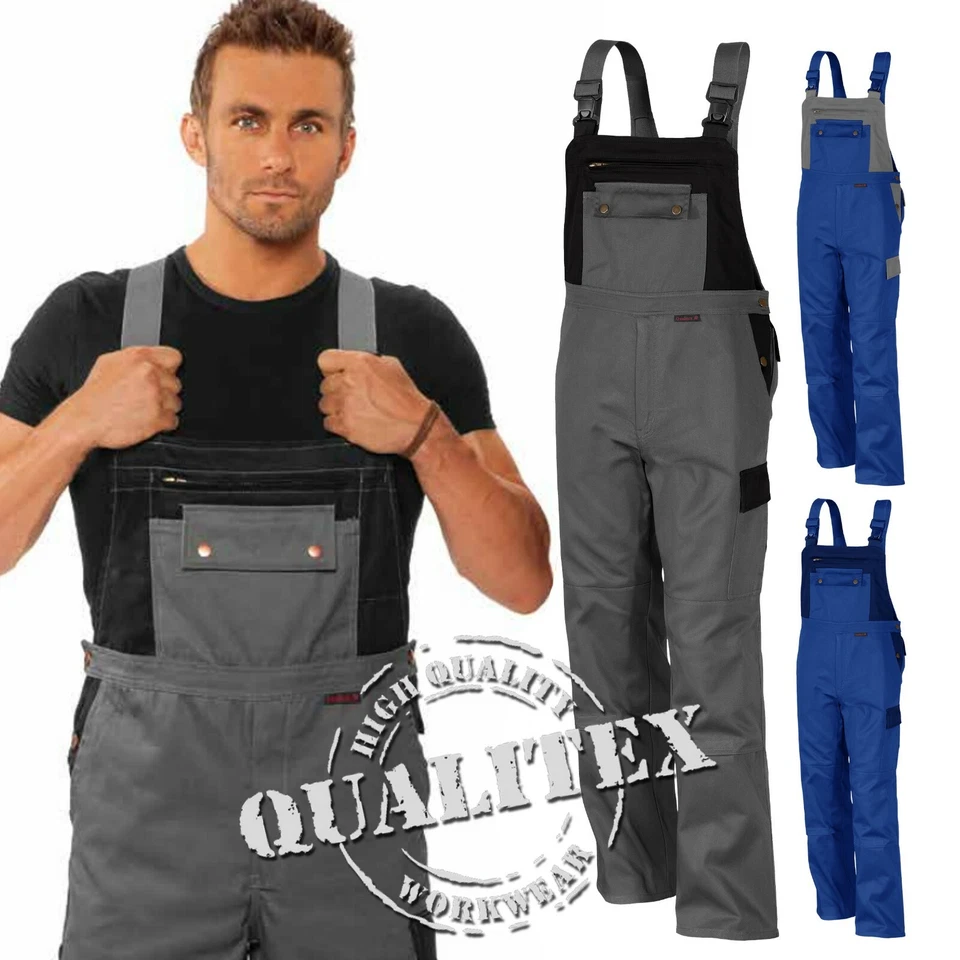 Qualitex Profi Latzhose Arbeitshose Montagehose Berufsbekleidung Blaumann Hose