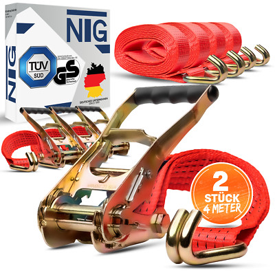 Spanngurt Zurrgurte 2 Stück 4m 5t ( 2500 / 5000 daN, KG ) Zweiteilig 50mm
