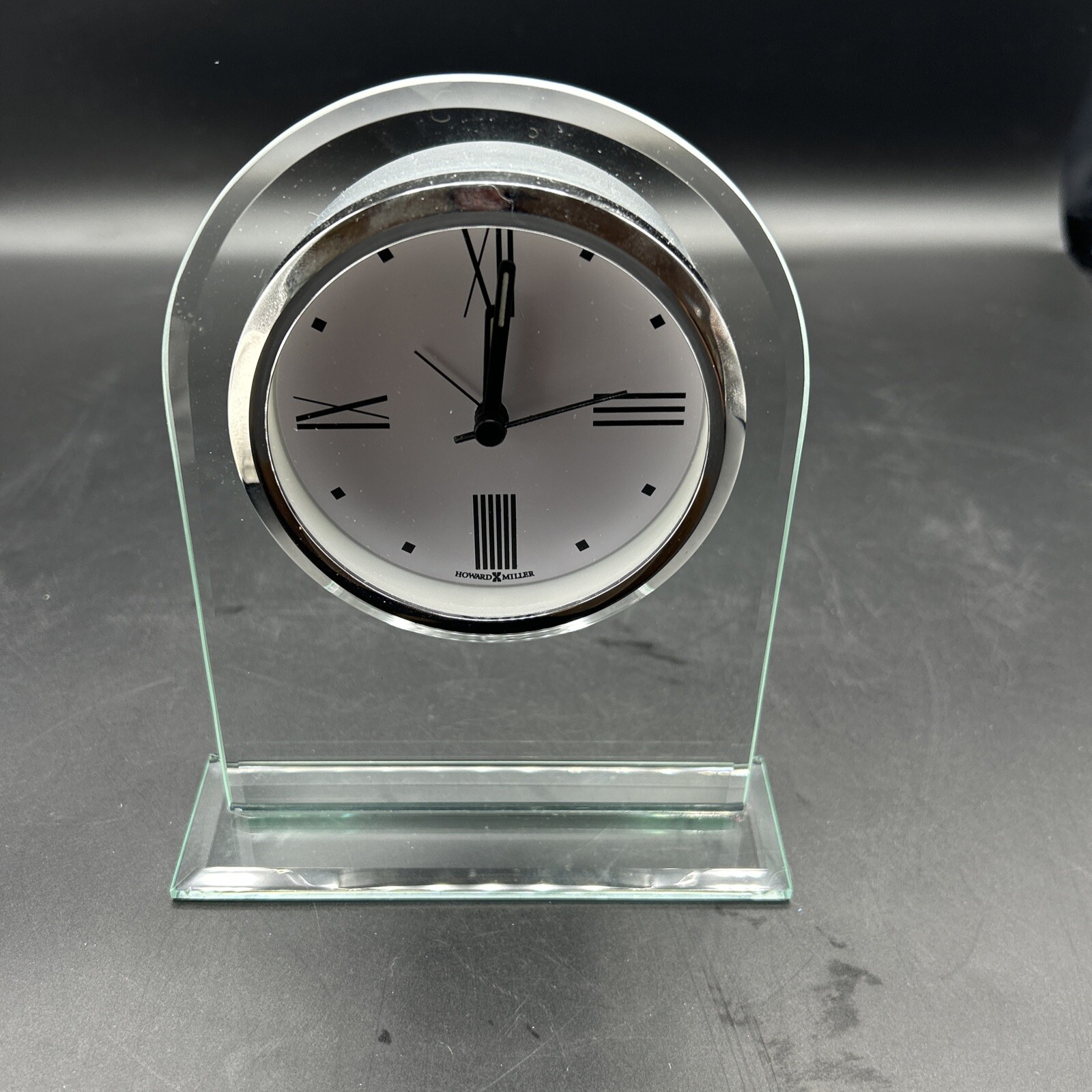 Howard Miller Regent Table Clock 645579 Quartz Alarm Beveled Glass Arch Clock featured image