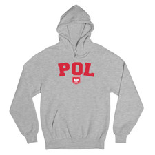 Poland POL Hoodie, Adults or Kids Football Hooded Top Gift Jumper Polska Mens