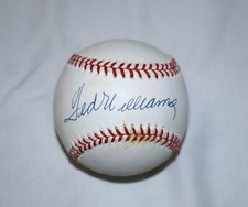TED WILLIAMS SIGNED OFFICIAL MAJOR LEAGUE BASEBALL / J.H. WILLIAMS COA