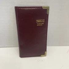 Vintage Time Line Address Book Burgundy Gold Leaf 6 By 3