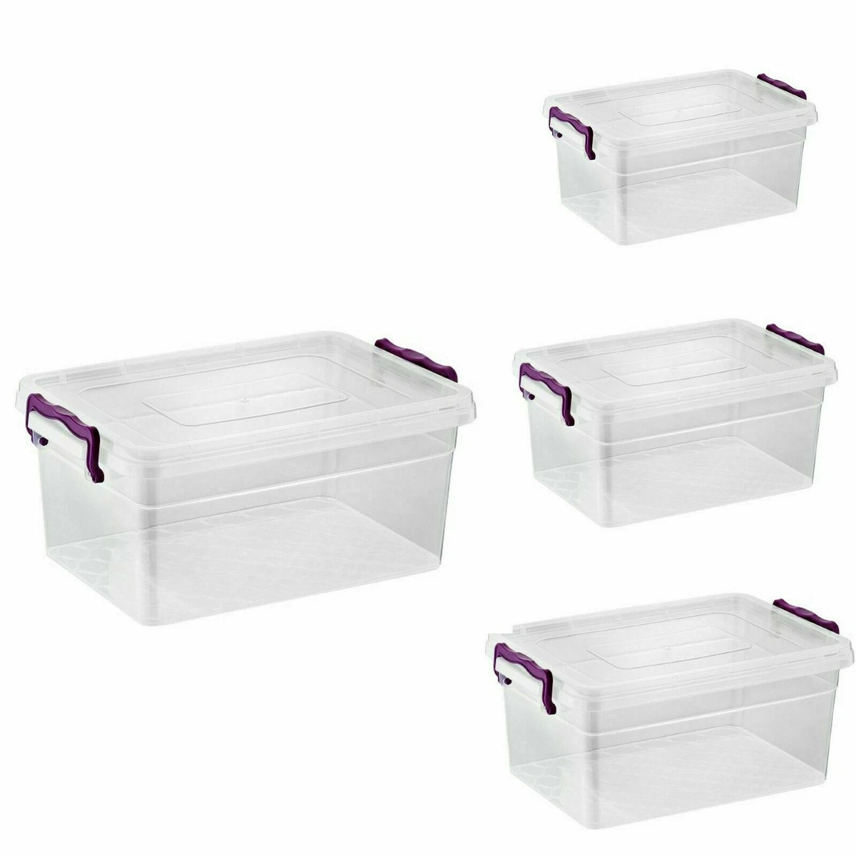 Plastic Storage Box Boxes Lid Handles Food Container Home Kitchen Office Box