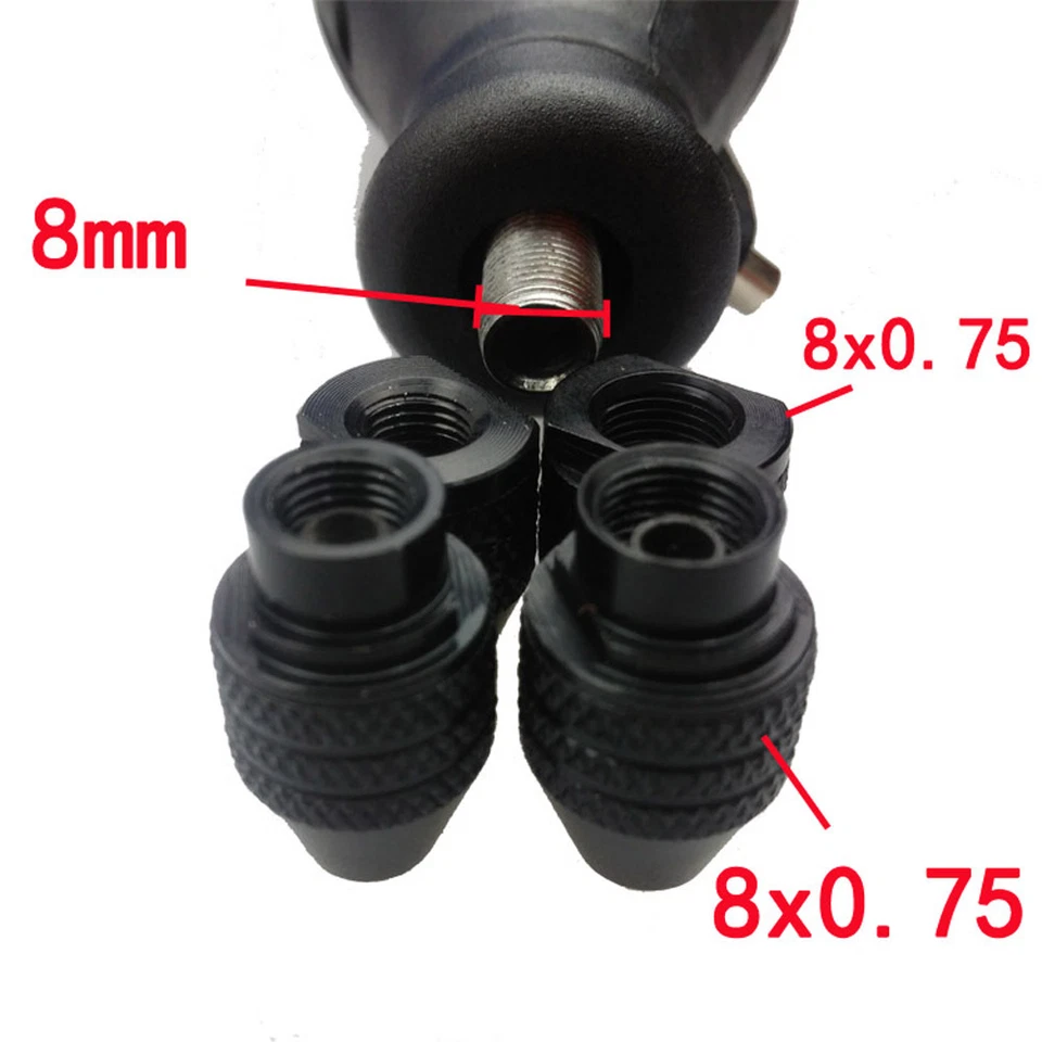 2pcs M8x0.75mm Multi Chuck Keyless Rotary Tools 0.3-3.2MM Quick Change - Image 3 of 3