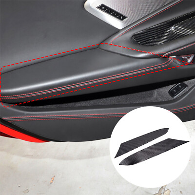 Carbon Fiber Interior Door Armrest Panel Sticker Trim für Corvette C8 2020-2023