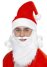 Santa Claus Hat Glasses Hat Beard Costume Kit Father Christmas Fancy Dress