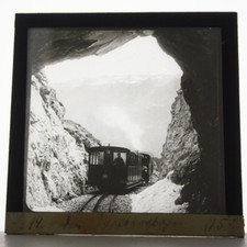 Mountain Railway Photo Plate Circa 1920-1930 Glass Positive Glass Slide 8.5cm X 8.5cm