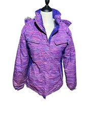 Free Country Hooded Faux Fur Winter Coat Purple Black Kids Size XL 16