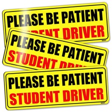 3Pcs Student Driver Magnet Car Signs Please Be Patient Car Bumper Sticker Decal