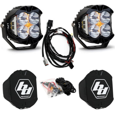 Baja Designs  LP4 Pro LED Clear Spot Ditch Pod Lights Pair w/ Rock Guards Covers