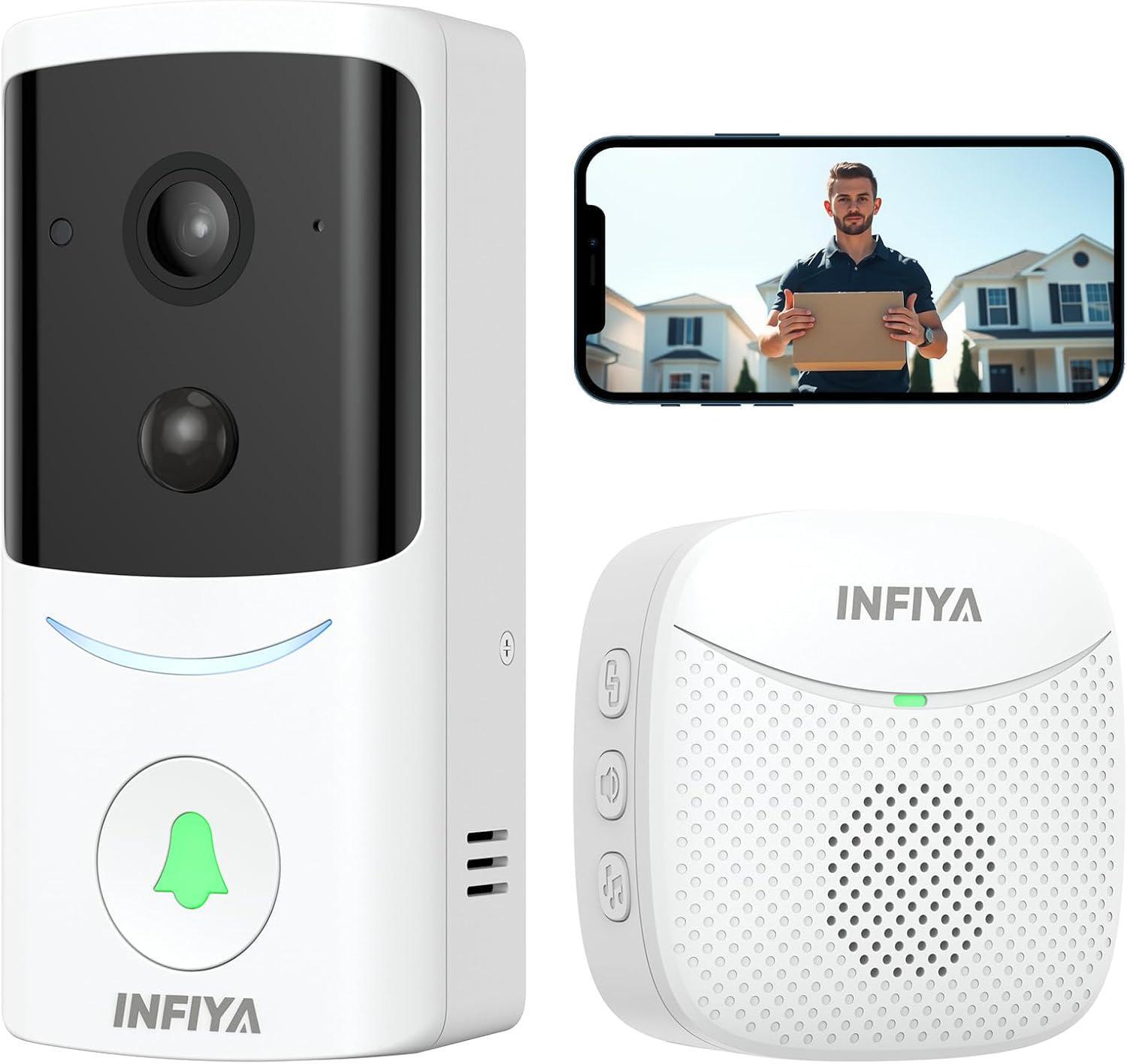 Video Doorbell Camera Wireless-2K Outdoor Front Door Camera With Chime Included-image