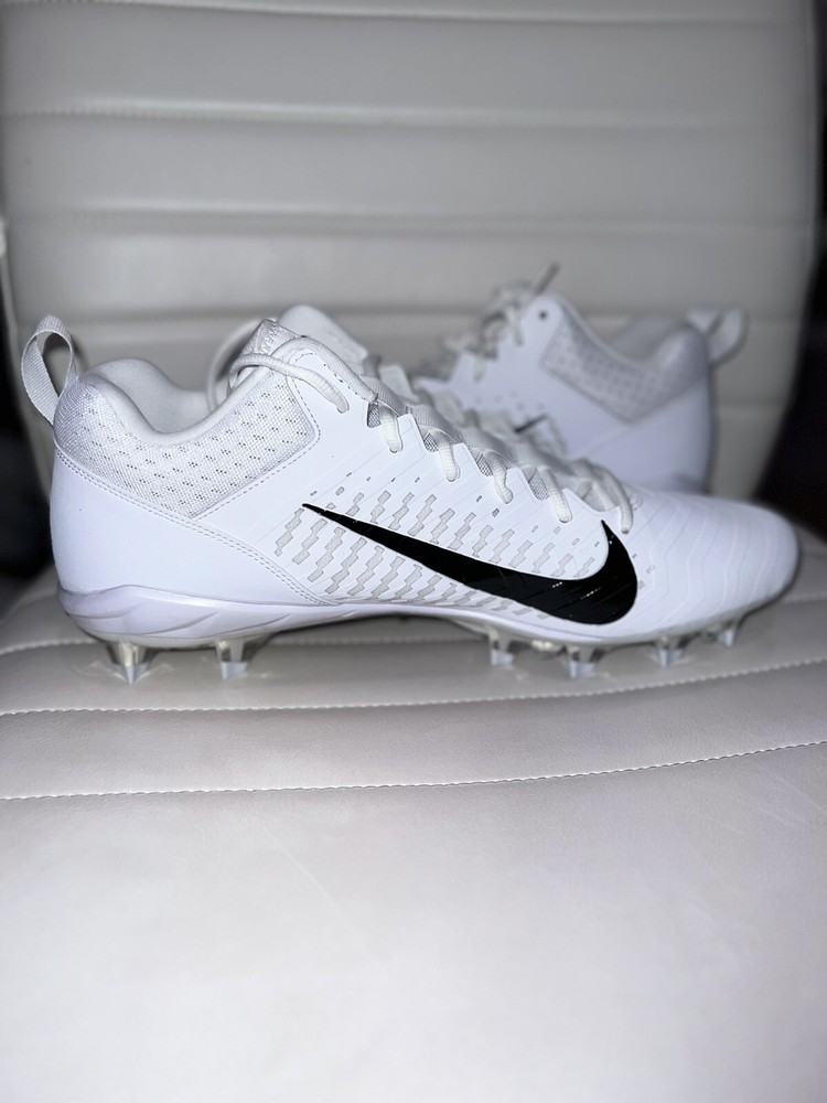 Men’s Size 15 Nike Alpha Menace Pro 2 Low White/Black Football Cleats CV6477-100