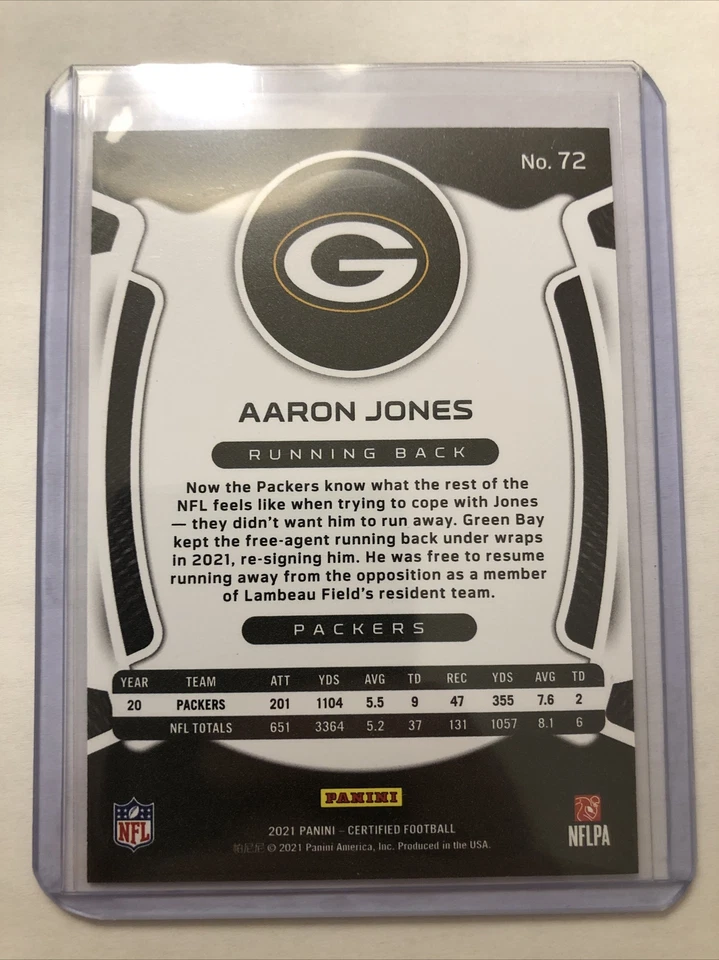 Aaron Jones - 2021 Panini Certified - Bronze Mirror Parallel - Numbered 103/249 - Image 2 of 2