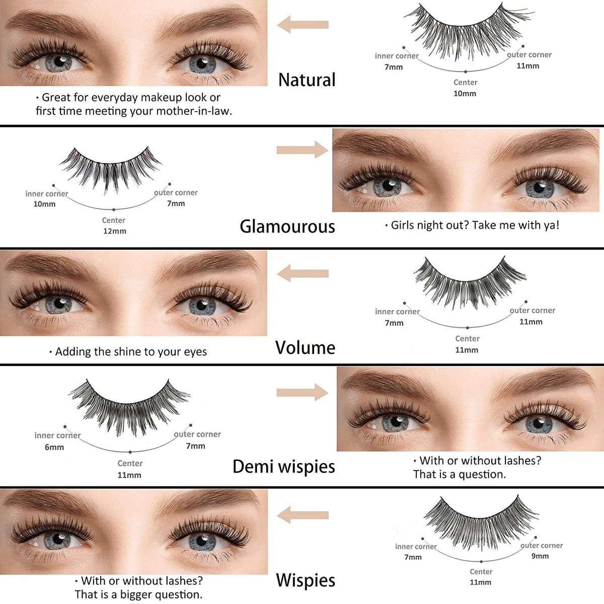 Different 2024 false eyelashes