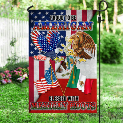 Mexico. Mexican American Eagle Flag Garden Flag