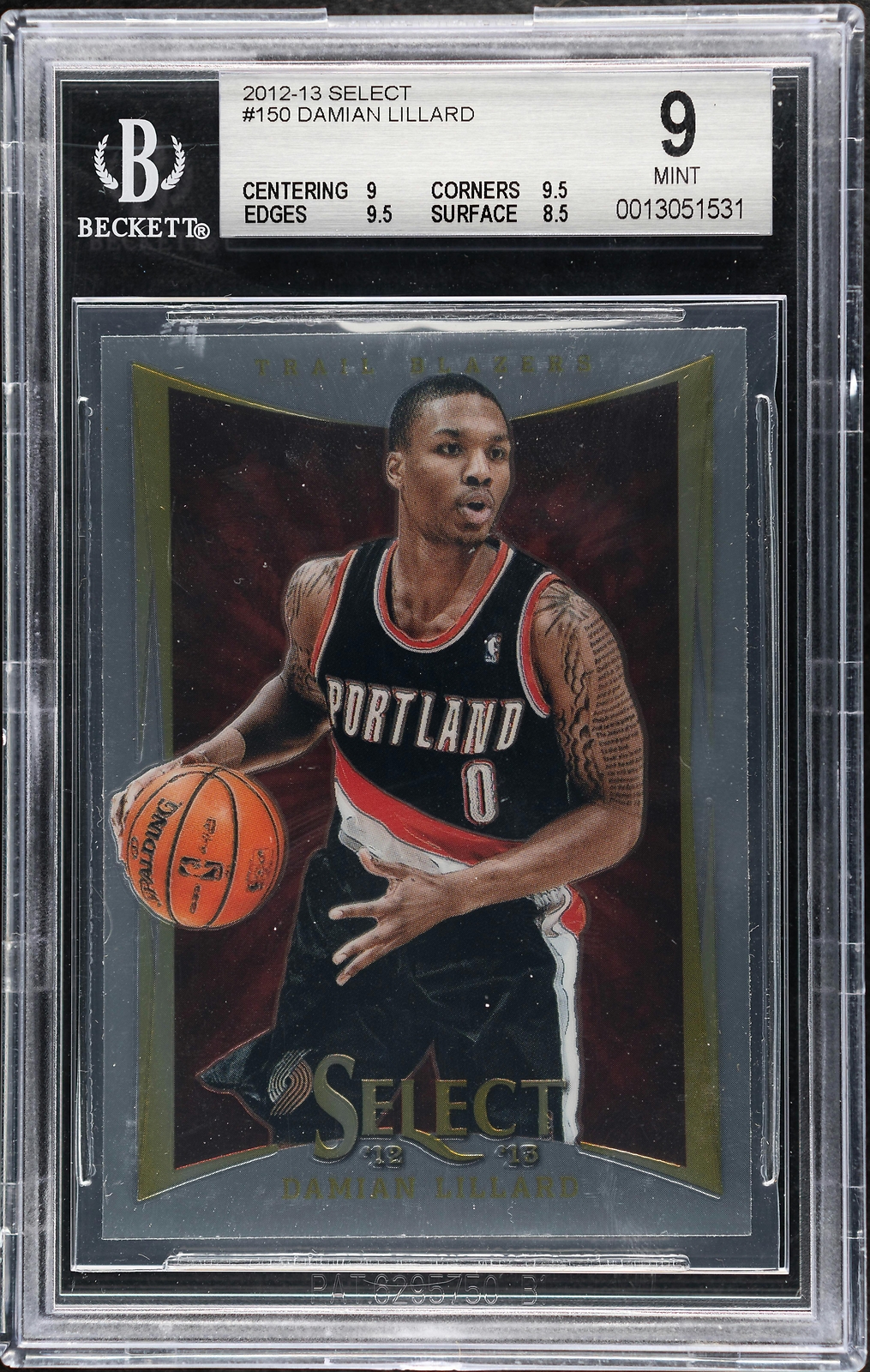 2012 Panini Select Damian Lillard #150 BGS 9 Rookie RC