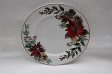 GRACE TEAWARE CHRISTMAS HOLIDAY POINSETTIA SALAD DESSERT PLATES - SET OF 2 - NEW