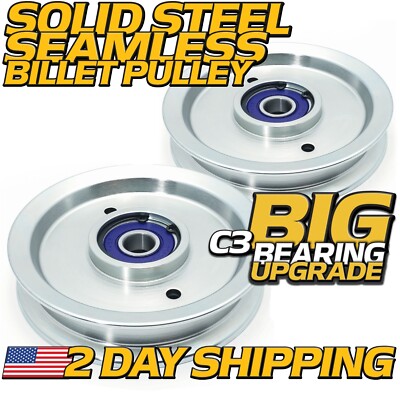 (2 Pack) Billet 88663 Rebuildable Finish Mower Idler Pulley for Bush Hog 5-3/4''