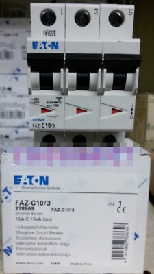 1PCS NEW FIT FOR Eaton Moeller FAZ-C10/3 Circuit Breakers 3P 10A C-Type