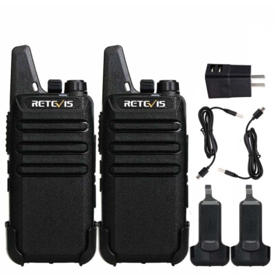 #ad 2 Pack RT22 Walkie Talkie Long Range FRS Rechargeable VOX Portable Two Way Radio $23.99