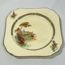 Vintage Booths Ltd. 8" Salad Plate Castle Chateau Floral Made in Great Britain