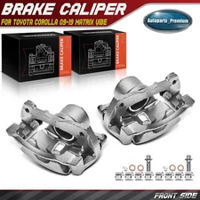 Front Brake Calipers with Bracket for Toyota Corolla 2009-2019 Matrix 2009-2014