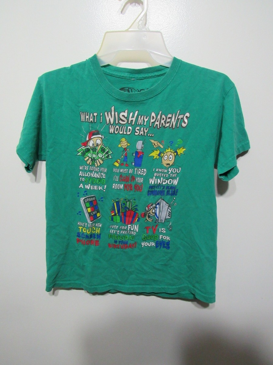 Hybrid T Shirt Size 14 16 Kids Green WHAT I WISH Short Sleeve