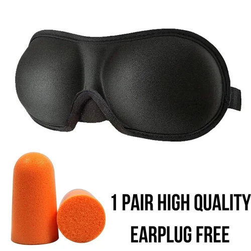 3D Sleeping Eye Mask Blindfold Sleep Cover Padded Shade Travel Soft Rest Night - Picture 13 of 16