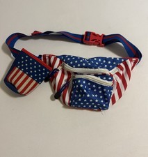 American Flag Belt Bag Fanny Pack Stars Stripes Adjustable Multi Pocket