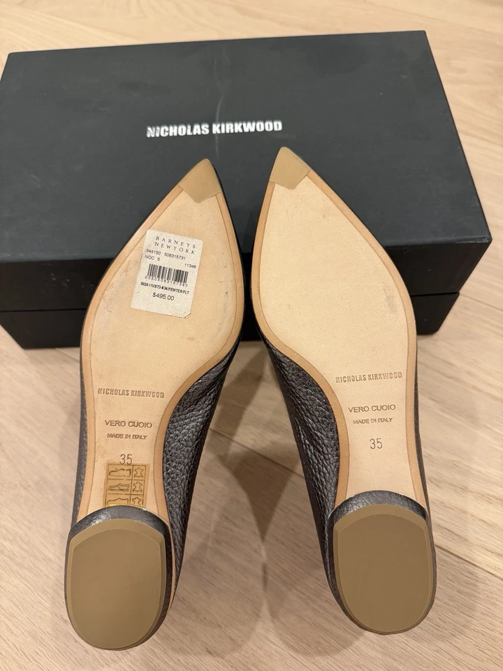 Мокасины Nicholas Kirkwood Beya металлик кожа размер 5 - Изображение 3 из 3