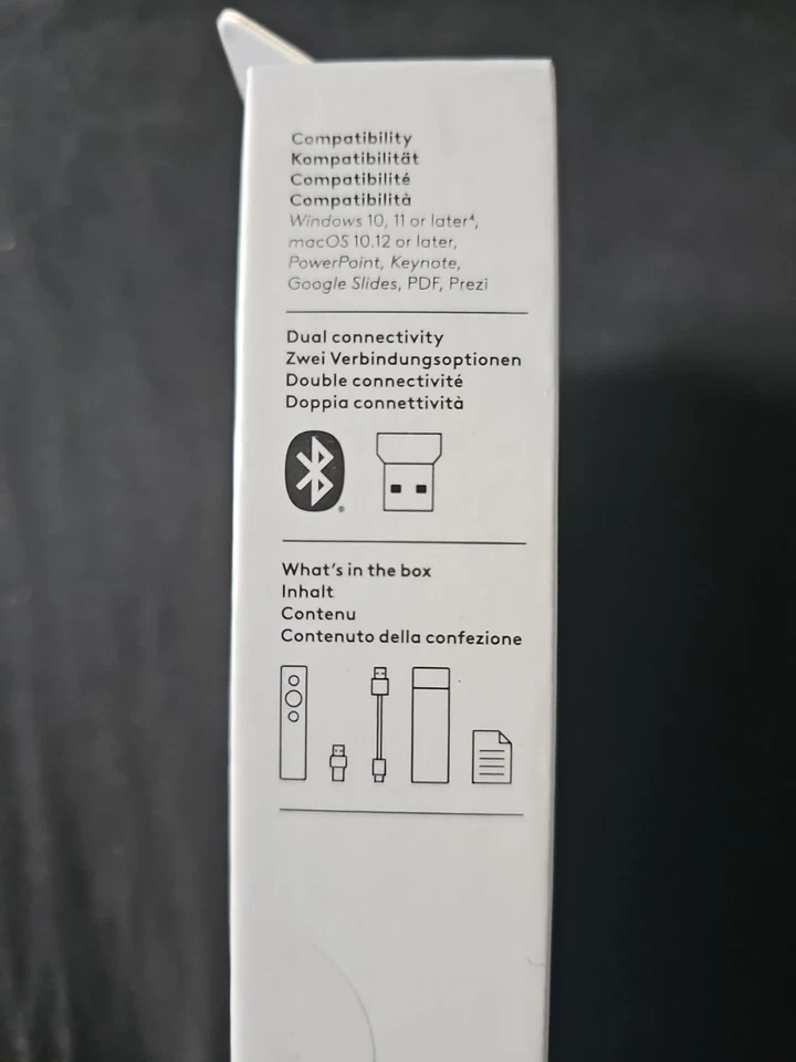 Logitech Spotlight Presentation Remote, boxed, charging cable, dongle & case - Image 3 of 3