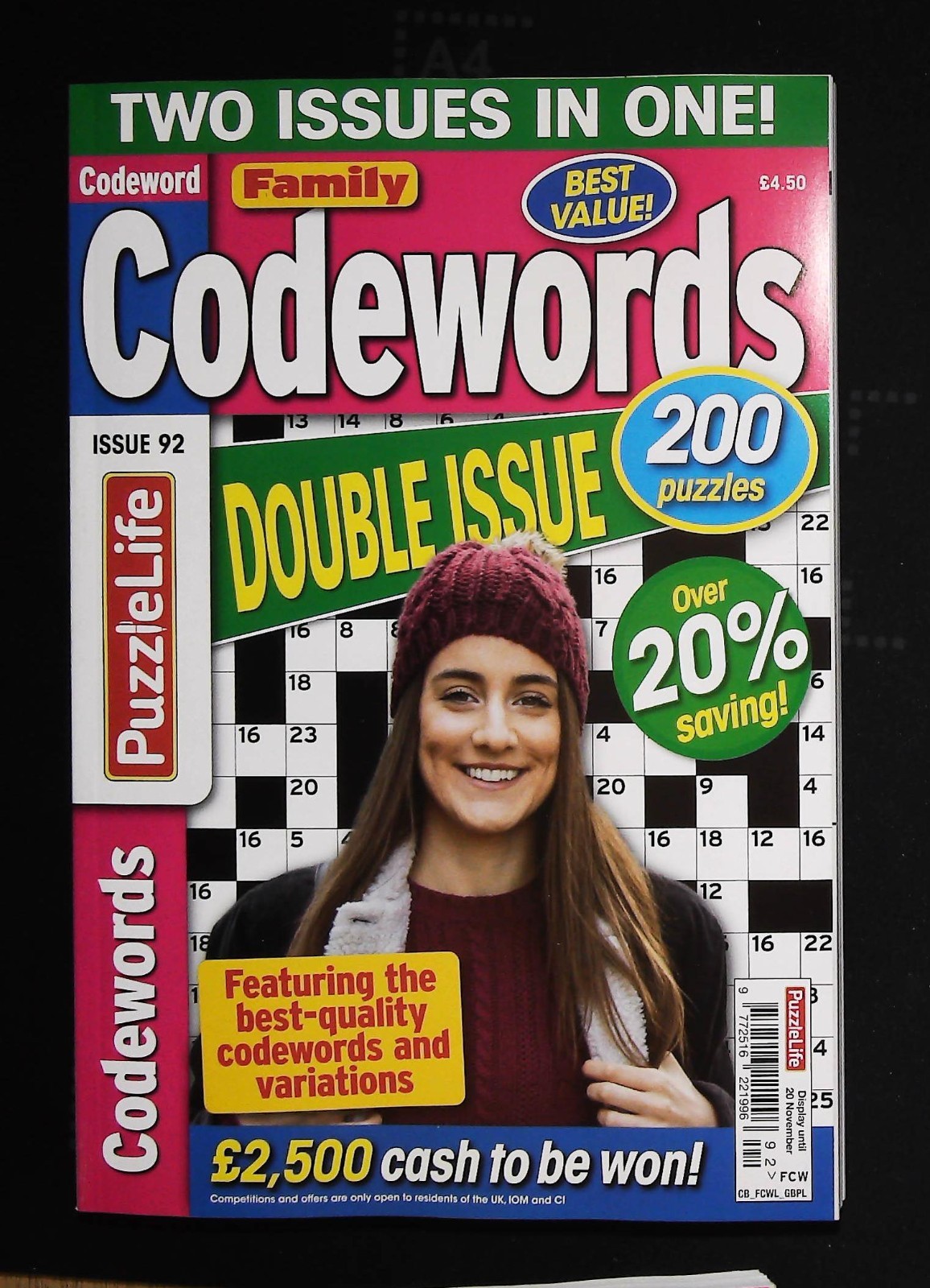 Family Codeword Puzzle Magazine Book issue 92 Double Issue 200 Puzzles