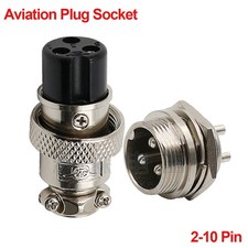 Aviation Plug Socket 2-10 Pin 16mm GX16 Male and Female Panel Metal Connector