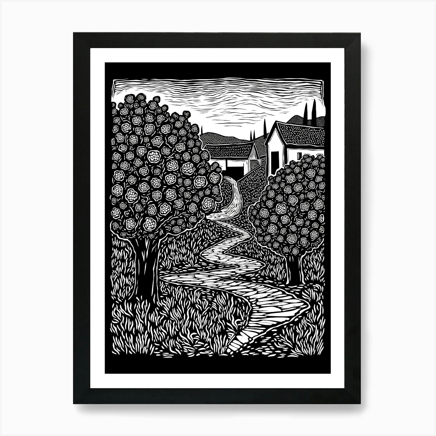 Path Through The Trees Art Print Framed Wall Art Poster Canvas Print Picture