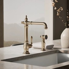 Kohler Artifacts Single Handle Kitchen Faucet Side Spray Vibrant Brushed Bronze