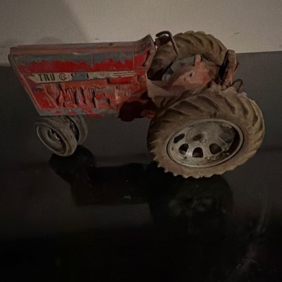 Tru-Scale Vintage Diecast Farm Tractor Toy, Red & Gray
