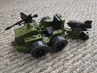 GI Joe USS Flagg 1985 weapons transport  vehicle. Green w attachable bomb & cart