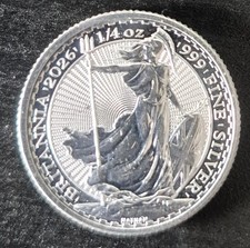 British Royal Mint 2026 UK Britannia 1/4 oz Silver Bullion Coin