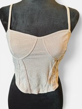 Forever 21 Sparkly Blush Color Crop Top - Size M