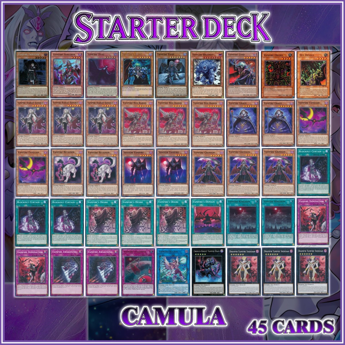 vampire deck yugioh 2019 CAMULA VAMPIRE STARTER DECK 45
