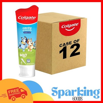 Encourage Brushing with Bluey Kids Toothpaste - Mild Bubble Fruit Flavor 12-Pack