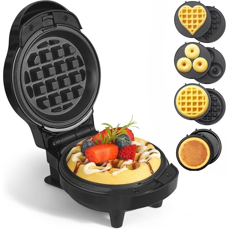 Mini Waffle Maker 4-4 in-1 Non-Stick