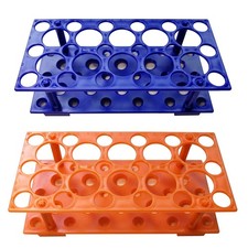 2 Pack Test Tube Racks, 28 Well, Blue, Orange, 10ml 15ml 50ml, Detachable