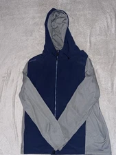 Zero Restriction Men's Full Zip Champ Hoodie Grey/Blue, Size XL *FREE SHIPPING*