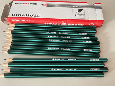 12 Stück Schwan Stabilo Bleistift Othello 282 HB Org/Neu